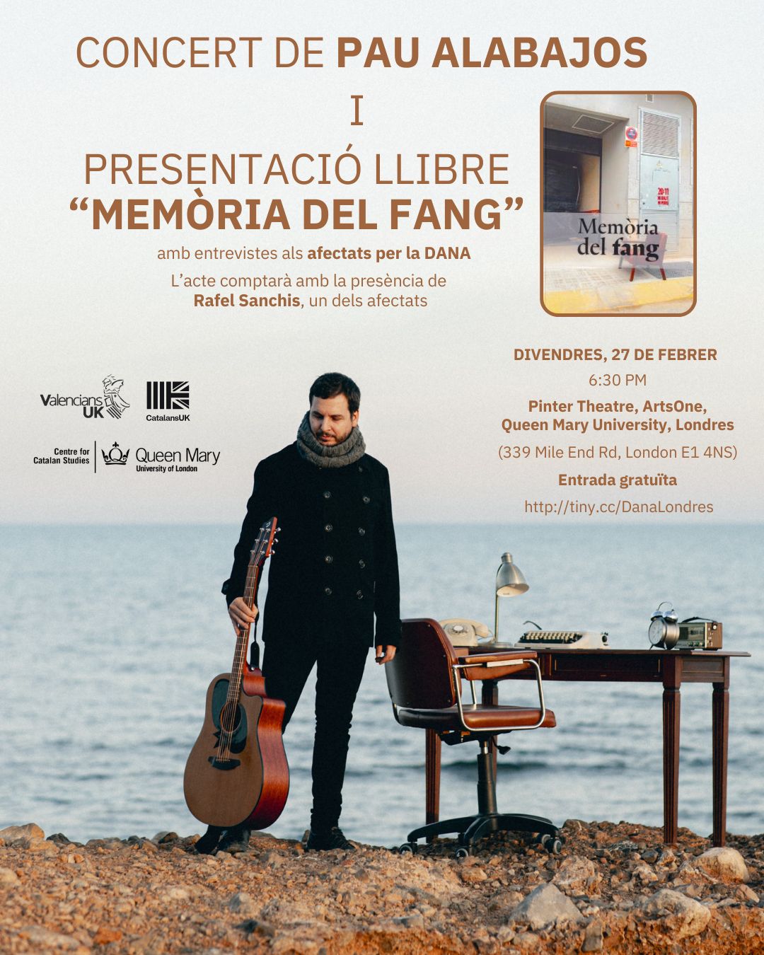 Concert de Pau Alabajos i presentació de Memòria del fang
