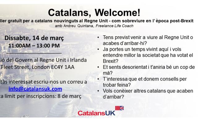 Taller gratuït per a catalans nouvinguts al Regne Unit: Catalans, Welcome!